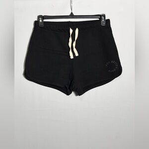 ForDays Organic Cotton Black Sweat Athletic Shorts with Drawstring Large